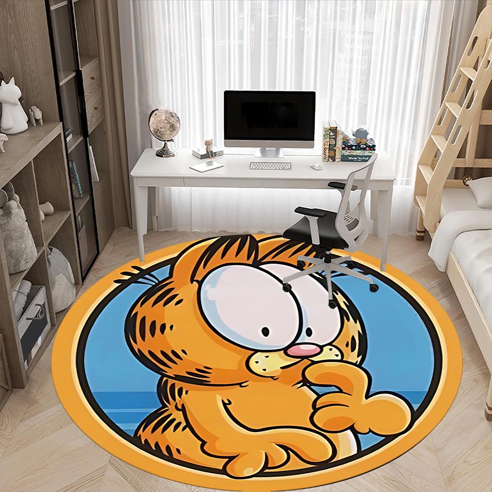 Garfield Cat Office Round Area Rug, Under Office Chairs Bedroom Living Room Home Decor, a1022383