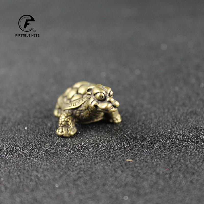 Pure Copper Dragon Turtle Statue Vintage Brass Tortoise Miniatures Figurines Home Decorations Car Ornament Desk Decor