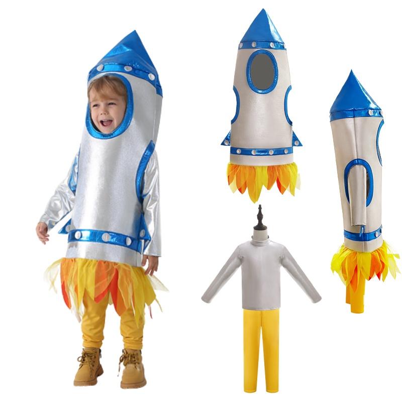Kids Cosplay Rocket Costume Stage Space Suit Astronaut Role Kindergarten Playing