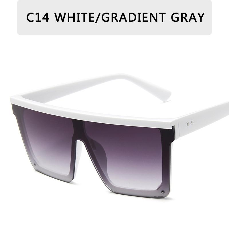 Vintage Male Sunglasses Men Brand Black Square Shades Uv400 Gradient Sun Glasses For Women Cool One Piece Designer