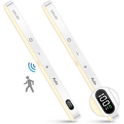 WILLED 2-delige Bewegingssensorlampen Binnen Bar Keukenlampen met Bewegings-LED-Bar 60 voor Keuken Trappenlampen, Sensor, Oplaadbaar, Sensor, Kast,