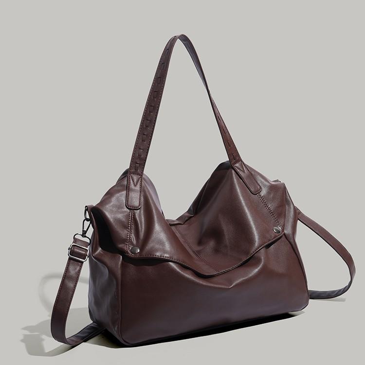 2025 New Large Capacity Single Shoulder Bag for Women, European and American Style Vintage Soft Leather Tote Bag, Simple Casual Crossbody Bag