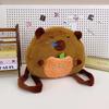 Soft Capybara Shoulder Bag Cute Cartoon Doll Backpack School Bag Plush Capybara Daypack  Girls