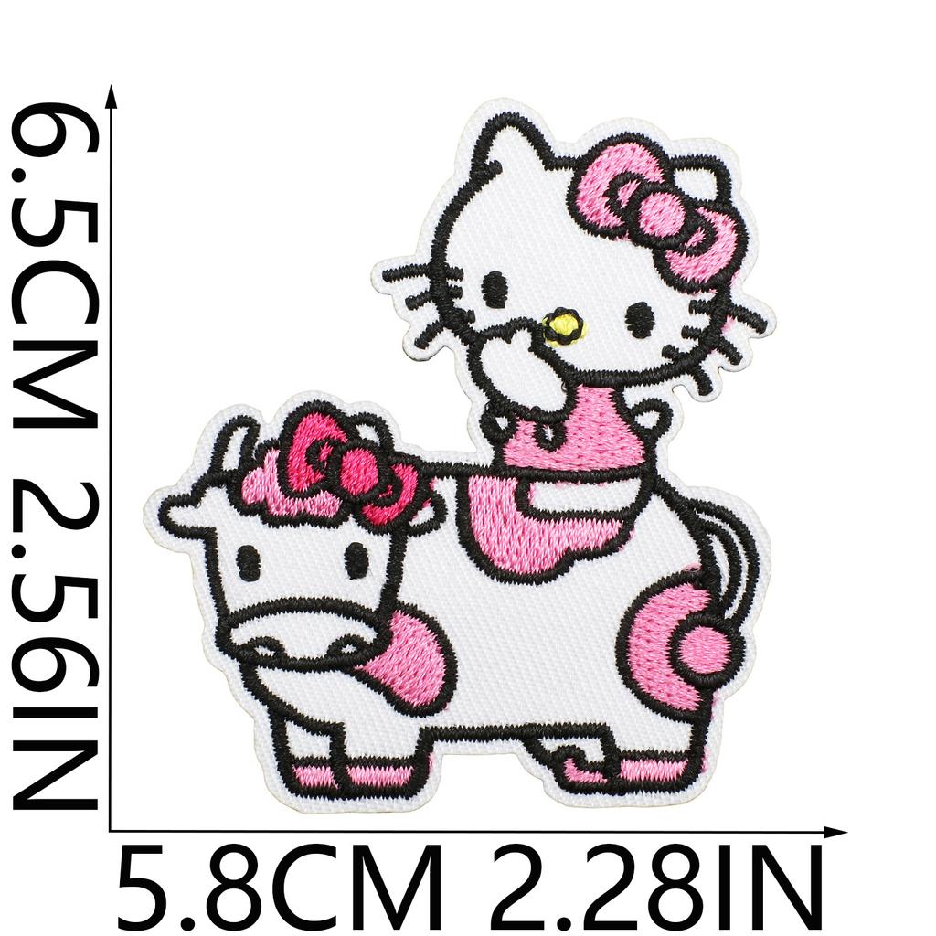 Anime Kitten Embroidery Cloth Sticker Cute Classic Animated Cat Patch Sticker Clothes Dress Up Big Face Cat Embroidery Label