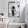 Black and White Girls Bathroom Decor Woman In Bathtub Print Poster Canvas Painting Wall Art for Toilet Fashion Home Decoration