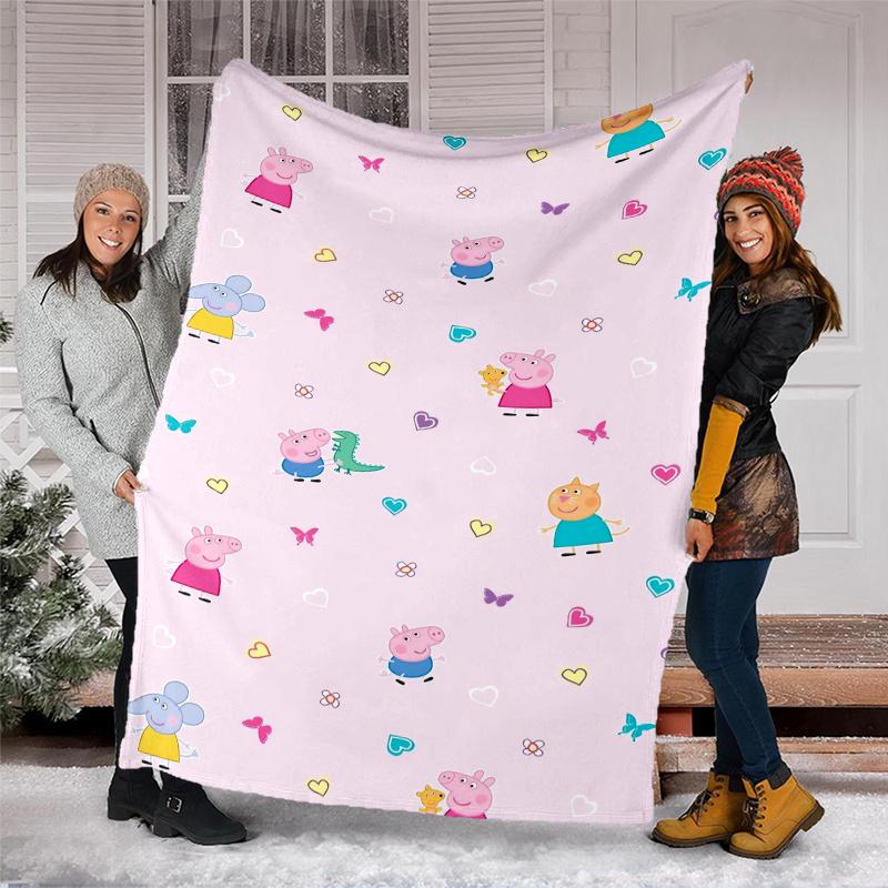 Peppa Pig Theme Printed Blanket,Perfect for Couch, Bed, Travel & Outdoor Use | Machine Washable, Cozy & Durable.