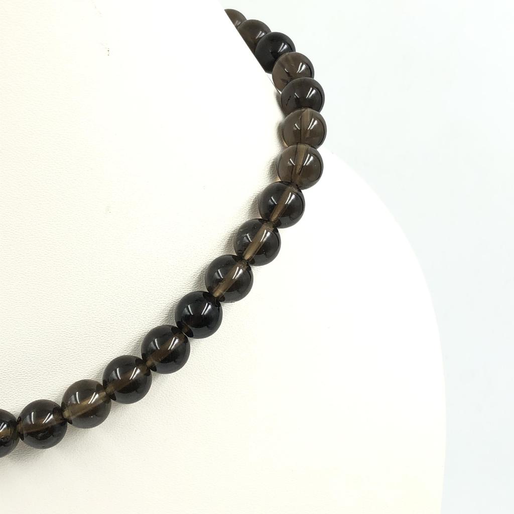 8mm Natural Smoky Topaz Gemstone Beads Jewelry Handmade Natural Beads Necklace 17-20" For Anniversary Gift 8BN-73