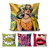 1pc Fashion POP Comic Portrait Pillow Case Square Pillow Bedroom Sofa LeisureComfortCushionCar Living Room Home Decoration 40X40