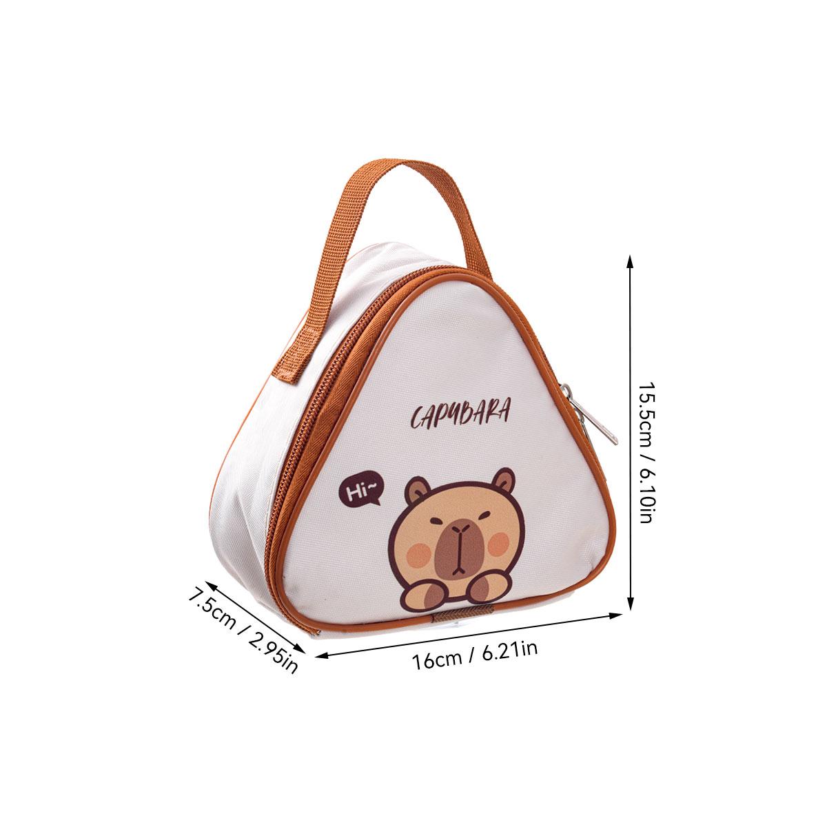 

Cute Capybara Mini Oxford Insulated Lunch Bag Kid Student Portable Bento Box Storage Bag Waterproof Food Thermal Bag Cooler Bag