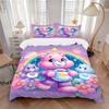 Rainbow Bear Coffee Cup Print 3Pcs Bedding Setduvet Cover With 2 Bedropillowcase Home Birthday Gift