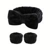 3Pcs Wash Face Headband Wristband Set Women Reusable Spa Wristband Soft Microfiber Towel Hair Bands Girls Sports Wrist Sweatband