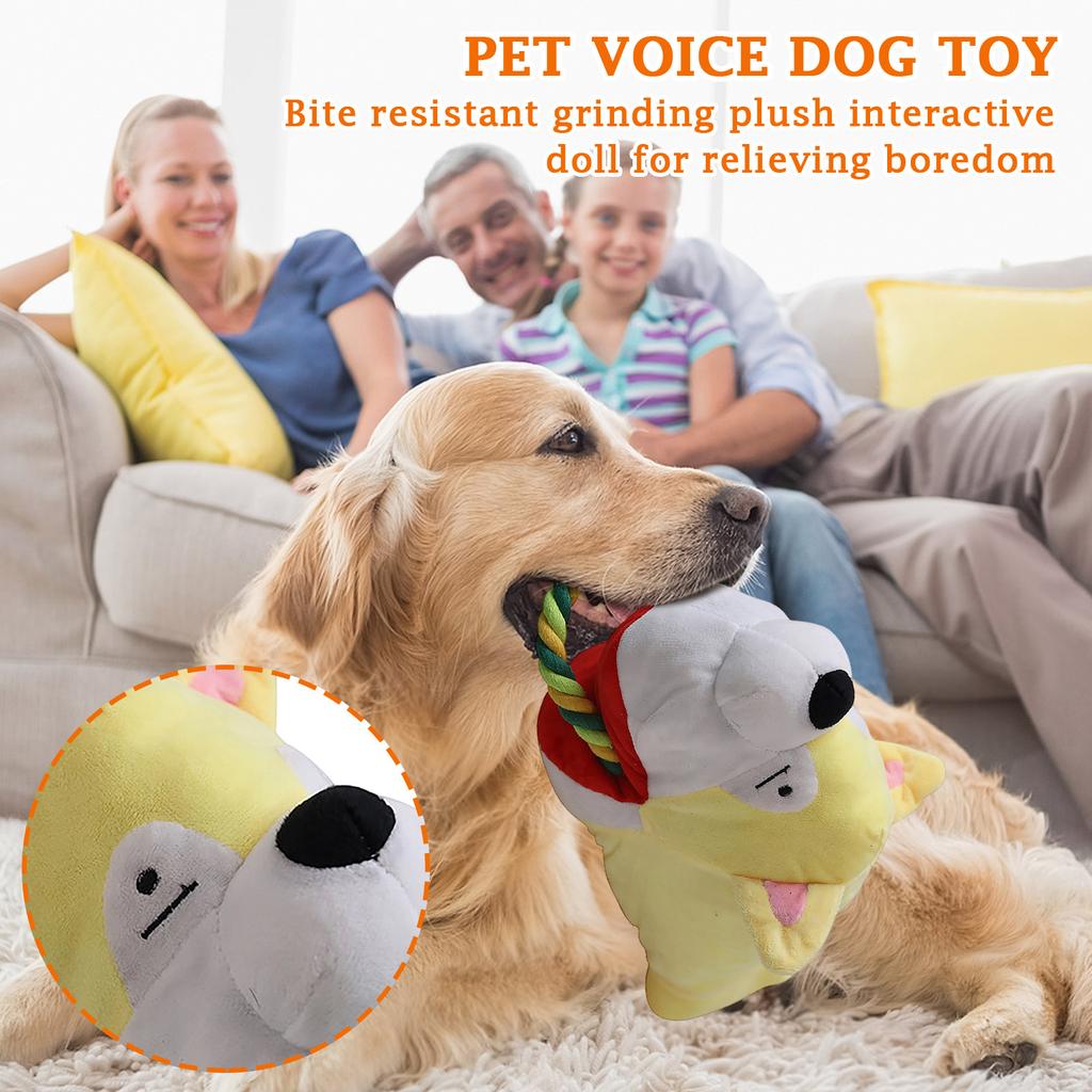 Squeaky Dog Toys For Aggressive Chewers, Interactive Plush Dog Chew Toys With Cotton Rope, Teeth Cleaning & Training Puppy Toys For Small Medium Large