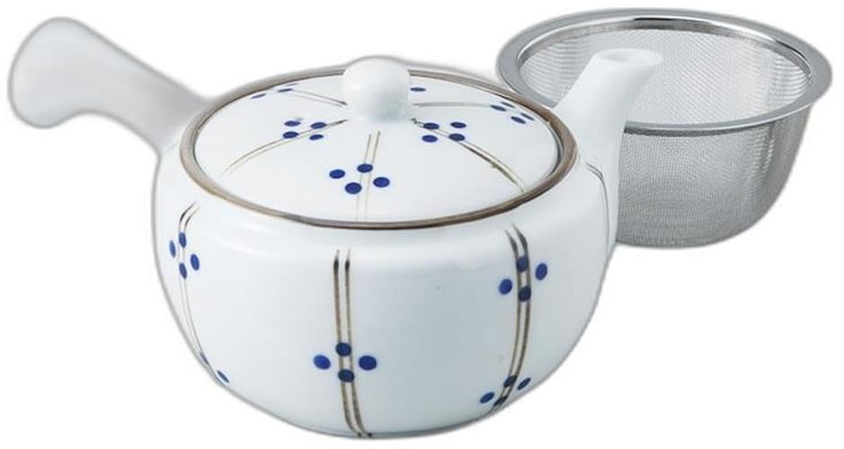 Tokusa Round Pattern Blue DB Teapot X 11 X Made In China by Setomonohonpo [11 8.6cm 400cc]