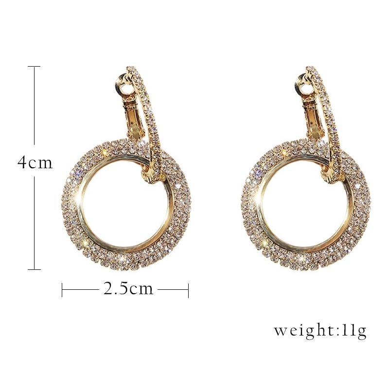 Stylish Stylish High End Round Earrings Women Crystal Stone Geometric Hoop Earrings Jewelry Souvenir Gift Idea Shining Rhinestone Evening Celebration
