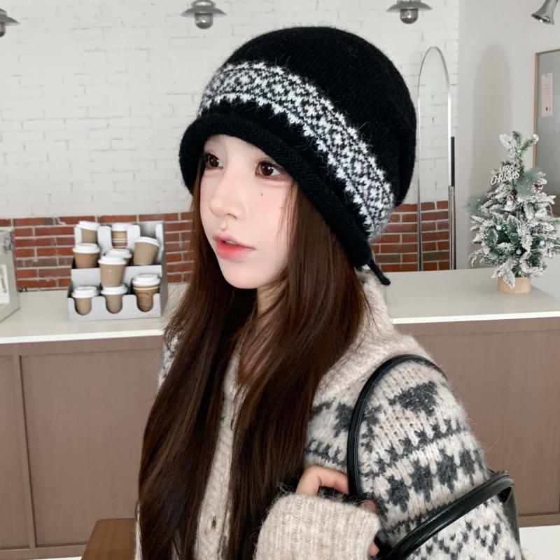 Women S Oversized Slouch Beanie Hat Jacquard Knit Warm Winter Hat