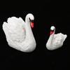 2pcs Small Swan Couple Figurines Resin Cake Topper Set Swan Decorations  Fairy Garden