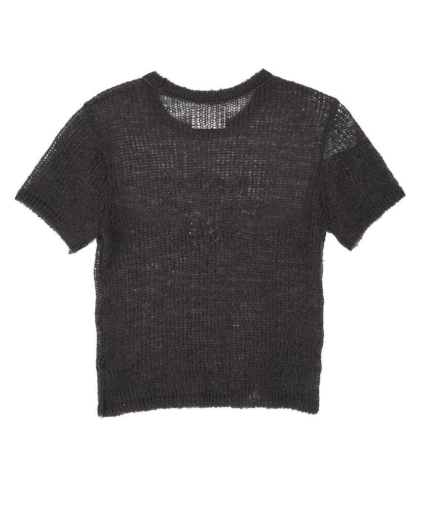 HARDCORE HAPPINESS Layered Net Knit_Charcoal