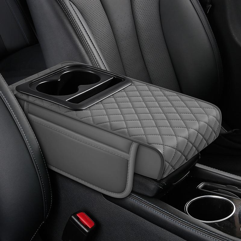 Car Armrest Box Thickened Height Pad Armrest Pad And Pocket Tissue Cup Holder Memory Foam Elbow Support Height Pad
