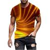Summer Men's Gradient 3D Digital Printed Short Sleeved Personalized Trend Casual Sports Round Neck Short Sleeved T-Shirts Women’s