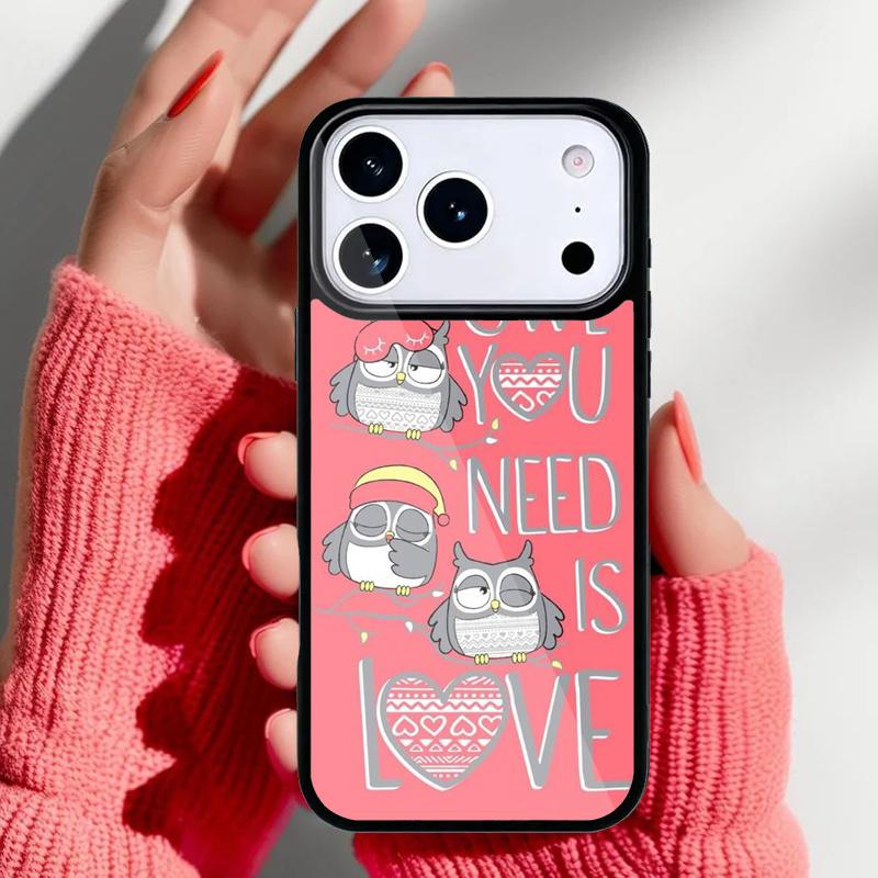 Cute Owl Cartoon Phone Case for iPhone 17 16 15 14 13 Pro Max Back Cover for 12 11 Pro Coque