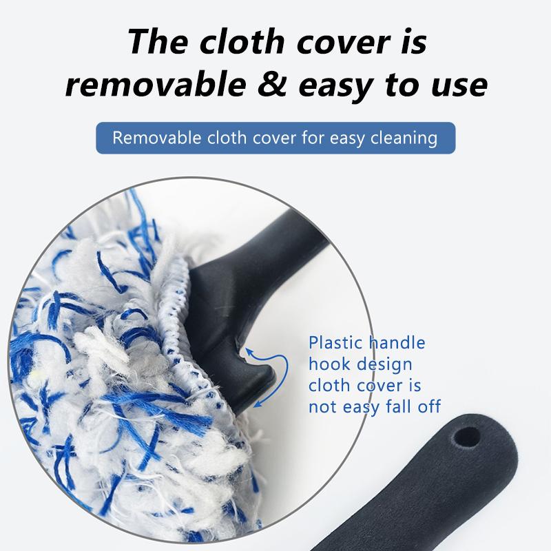 SEAMETAL Microfiber Car Wash Brush Cleaning Gloves Plastic Handle Wheel Brush Washing Tool Car Detailing Care Dust Removal Brush