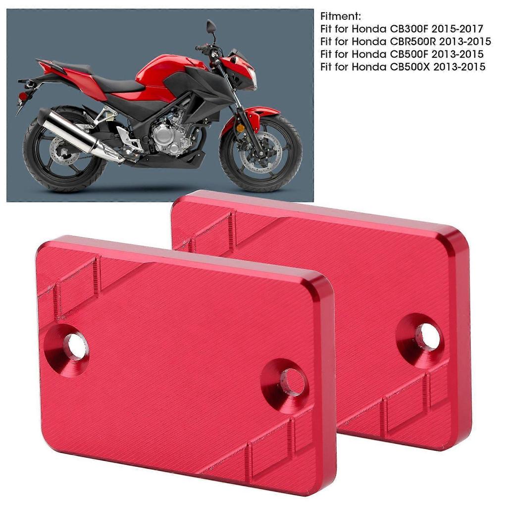 2pcs Front Rear Brake Fluid Reservoir Cap Cover Fit for Honda CB300F CBR500R CB500F CB500XRed