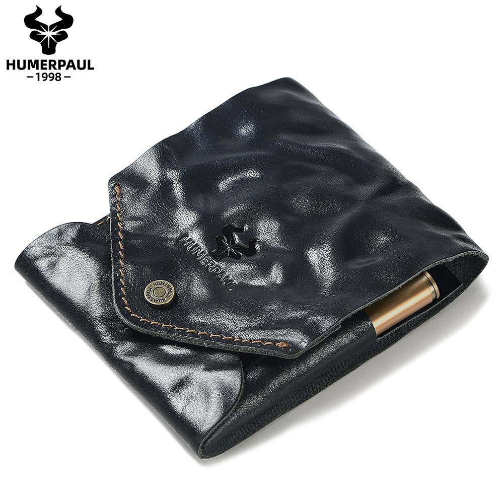 Humerpaul The First Layer of Cowhide Wallet Card Case Compact Exquisite Solid Color Casual Small Bag Portable