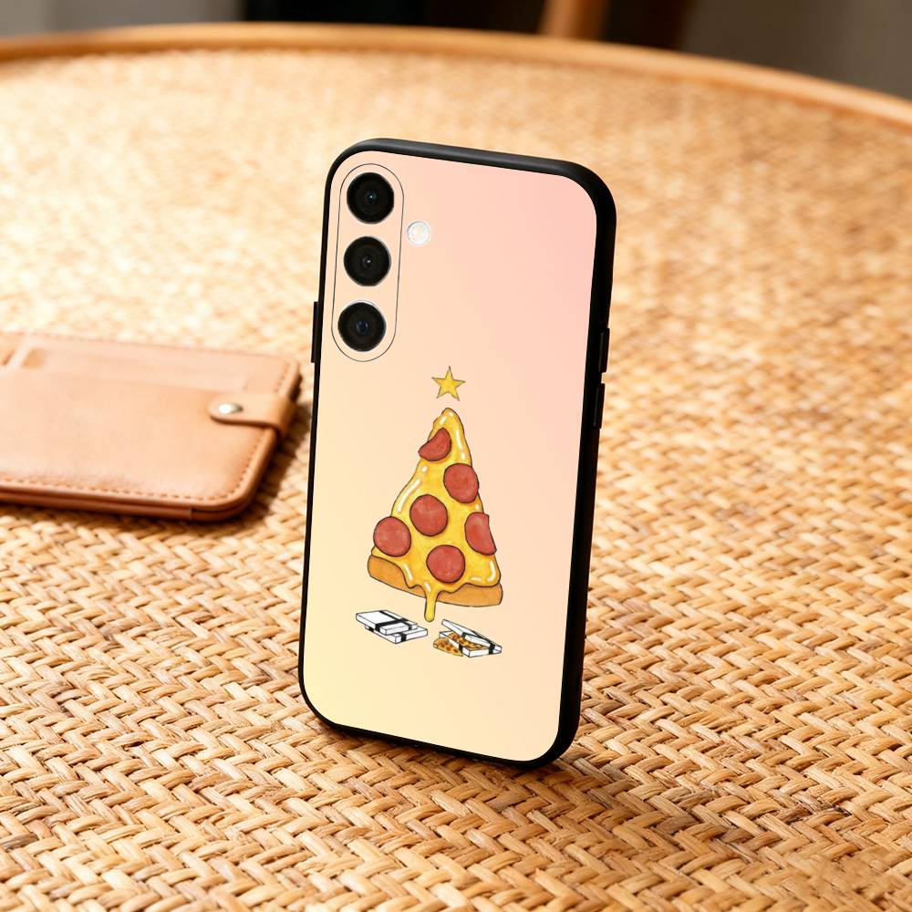 Leckeres P-Pizza C-Käse Handyhülle Für Samsung A73,72,71,53,52,51,22,91,80, Weiche Schwarze Hülle