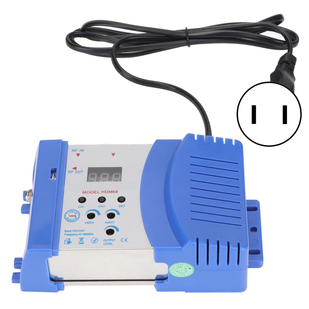 HDM68L RF Modulator Portable Plug and Play HD Multimedia Interface to RF Modulator AC 90‑240VUS