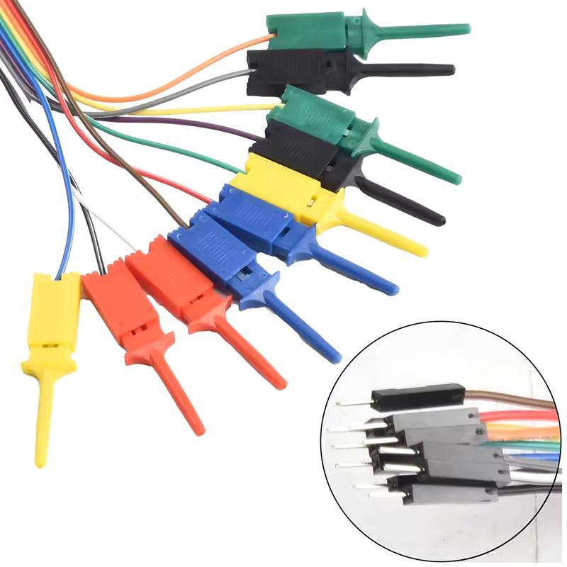 30Cm 10 Needle Hook Clamp Kit Logic Analyzer Cable Clamp Probe With Springs At The Front Connect Chips Pins Power Tools