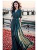 Stylish Green Chiffon Ankle-Length Beach Dress - 2025 Summer Collection