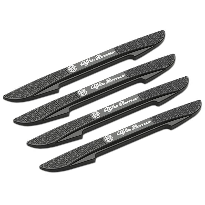 4PCS Car Door Anti-collision Protector Car Badge Bumper Strip Stickers For Alfa Romeo Mito Brera 147 Giulietta 159 156 Stelvio HL6