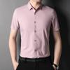 Summer New Men's Shirt Young and Middle-Aged Business Casual Solid Color Thin Non-Ironing Short-Sleeved Shirt