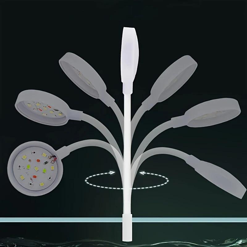 Small Fish Tank Light with USB and Adapter, LED, Full Spectrum and 360° Rotating Clip-On Mounting System