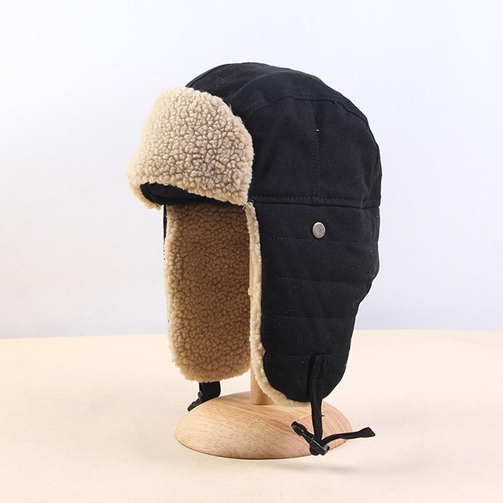 Winter Warm Earflap Chestnut Hat Black Insulated Winter Hat