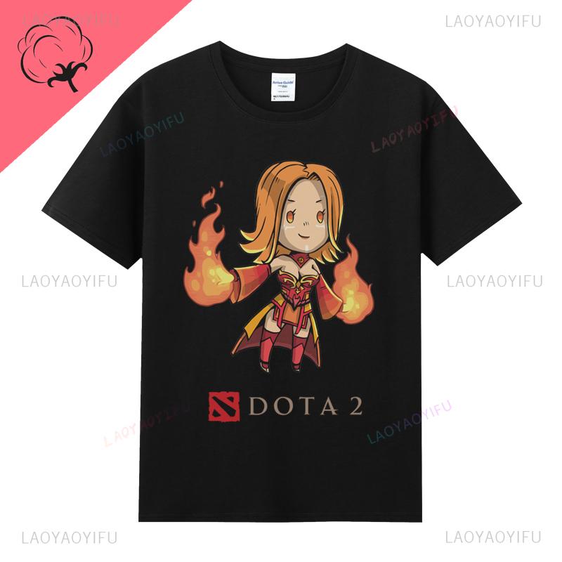 Dota 2 T-shirt Jeu T-shirt Unisexe Unisexe Coton Col Rond Vintage Classique Drôle Décontracté Promo Nerd Gamer Streetwear T-shirts Graphiques