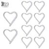 10Pc ASTM F136 Titanium Daith Heart Earring Hoop Cartilage Tragus Helix Rings Hinged Segment Hoop with Clear CZ