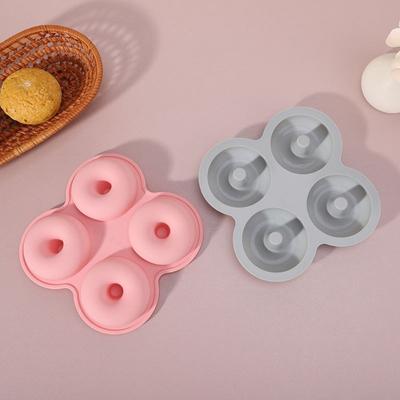 New Soft Silicone Donut Mold Reusable 4 Cavity Doughnut Pan Easy To Demold Multi-functional Cake Making Tools for Air Fryer