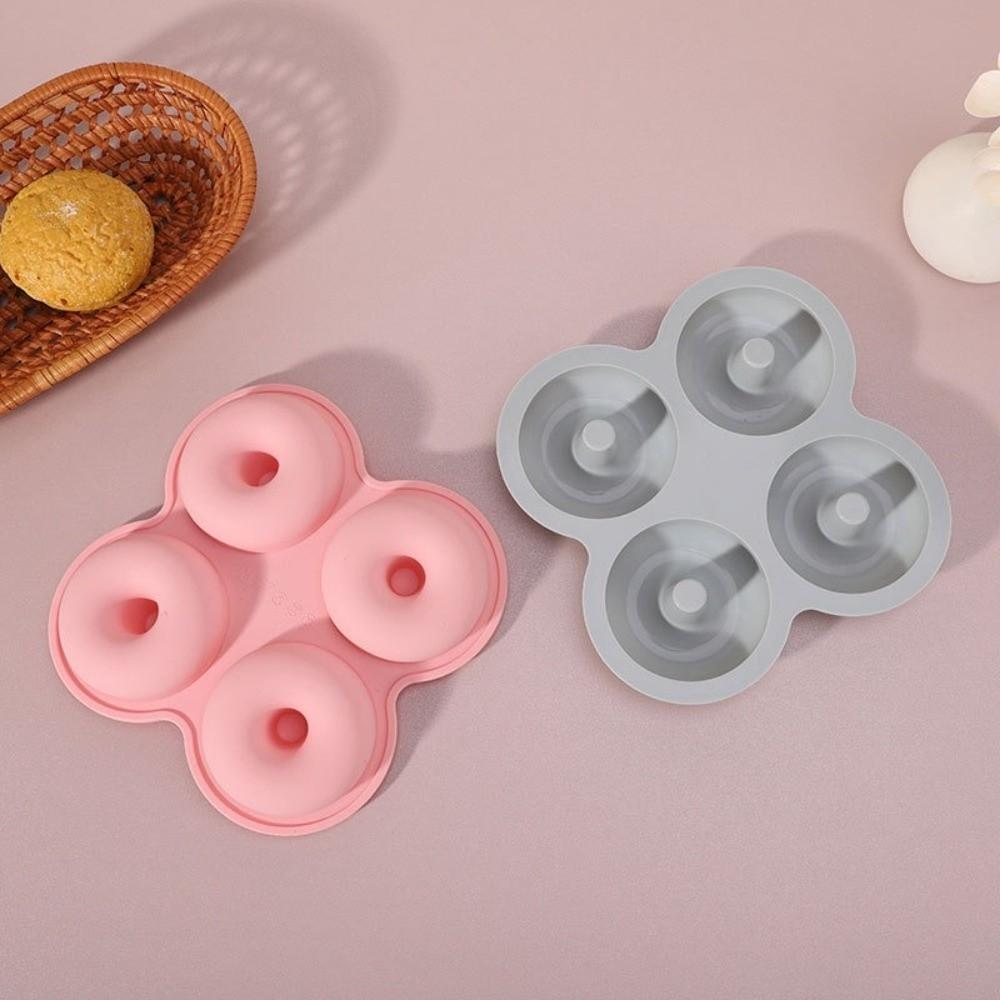 New Soft Silicone Donut Mold Reusable 4 Cavity Doughnut Pan Easy To Demold Multi-functional Cake Making Tools for Air Fryer