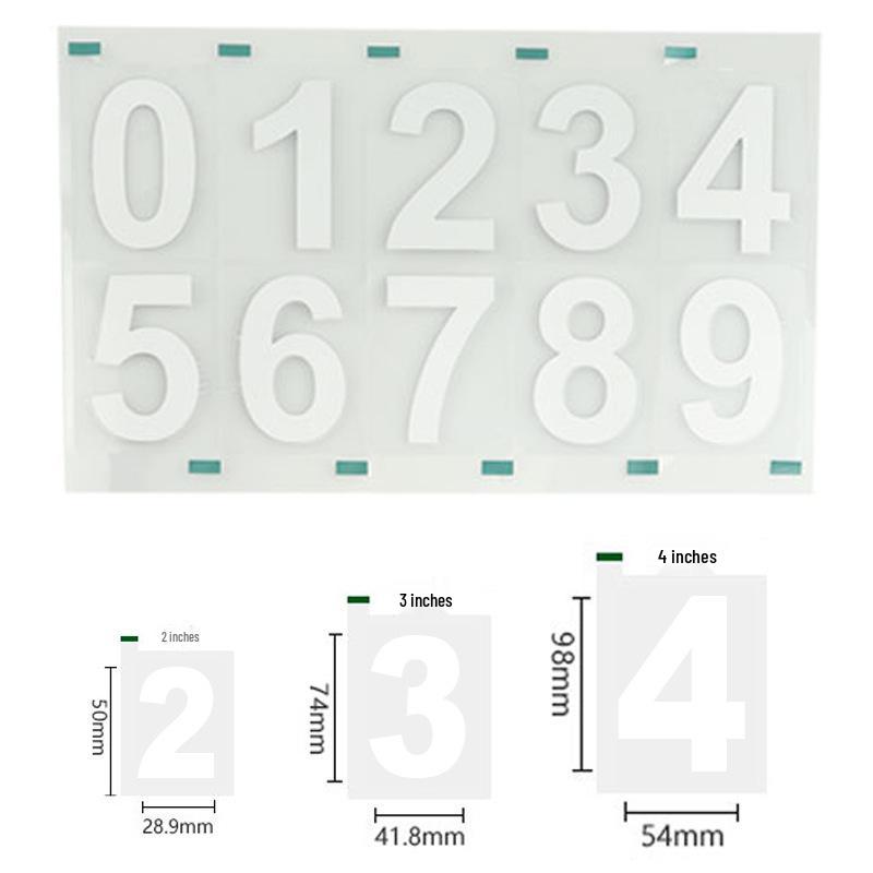 Reflective Waterproof 0-9 Number Stickers - Fluorescent Adhesive for Mailbox, Garage & Letterbox