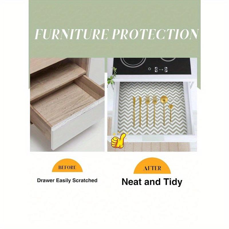 1 Roll Grey Thickened Shelf Liner for Kitchen Cabinets Non-Adhesive Drawer Liner Non-Slip Cupboard Liner Washable EVA Refrigerator