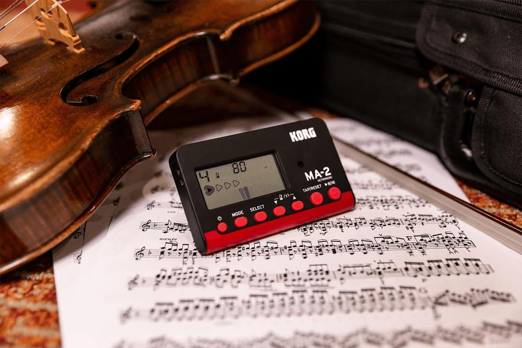 KORG Metronome Ideal for wind brass a cappella and individual Features 100 hours of continuous lightweight and compact MA-2 (Black/Red) - ensembles,