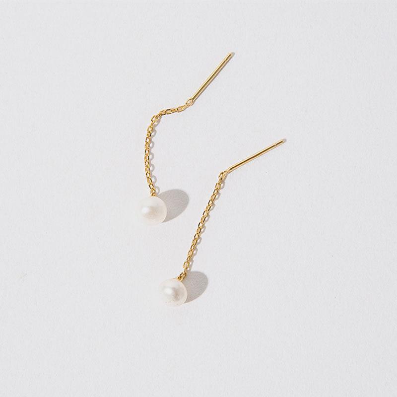 Niche Earlines for Women Freshwater Pearl Earrings Trendy Students Cold Style