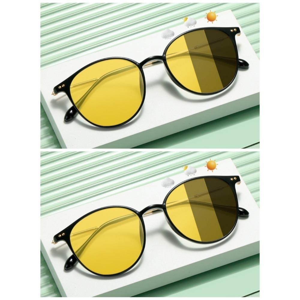 2PCS Ultra light and fashionable women's driving night vision goggles with color changing protective glasses