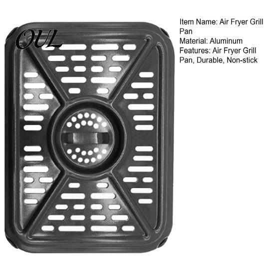 Durable Aluminum Baking Pan Air Fryer Grill Pan, Nonstick Grease Tray, with Rubber Replacement Accessories Pad, Heat Circulation for Ninja Foodi DZ401