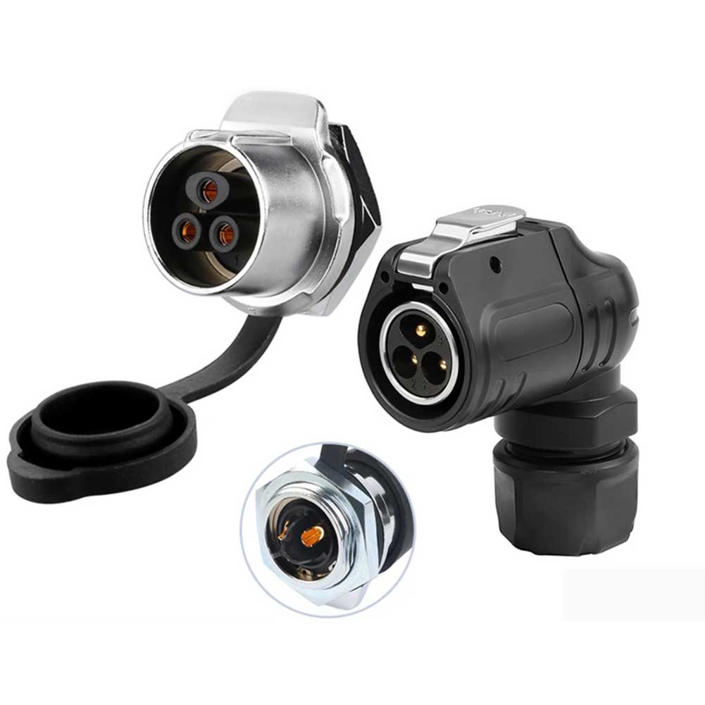 LP-20 2-4 Pin 90 Degree Waterproof Connector Quick Connection For Industrial Applications Automotive Equipment