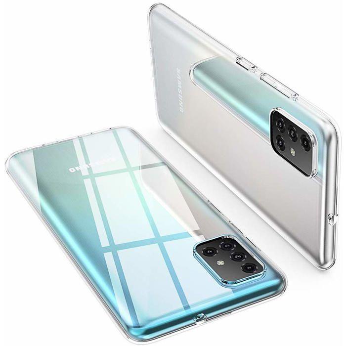 Coque et tour de cou pour Samsung Galaxy A71 - TPU Souple Transparent Cordon Noir réglable Phonillico®