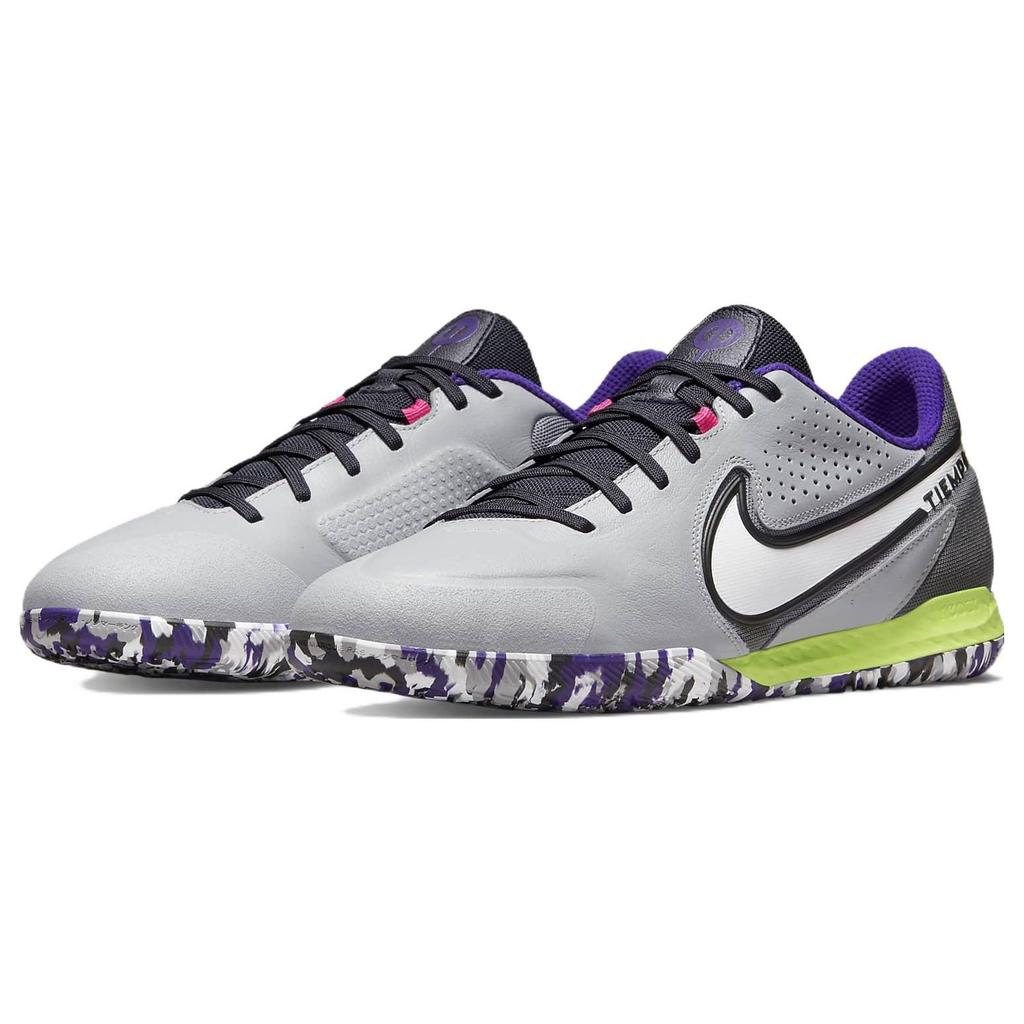 Nike React Tiempo Legend 9 Pro IC Indoor Soccer Shoes Unisex Soccer Shoes Gray Purple DA1183-017
