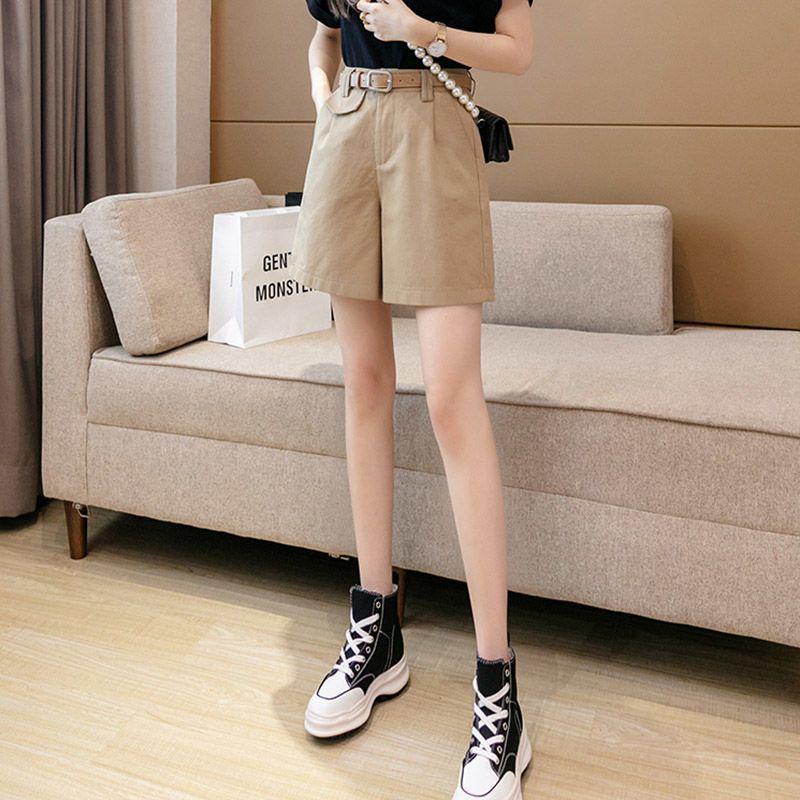 Women's High-Waist Versatile Workwear Capris – Korean Style, Wide-Leg, Summer Casuals