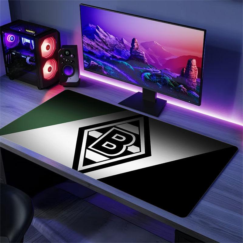Borussia Mönchengladbach Mauspads, Große Gaming-Schreibtischmatte, Rutschfestes XXL-Mauspad für Laptop & Tablet, Mini-PC-Spielmatte mit Genähten Kanten